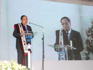 SI Jamir addressing the first day of the 67th  triennial general  conference of the Ao Students’ Conference at Changtongya village in Mokokchung district on Wednesday, January 18.