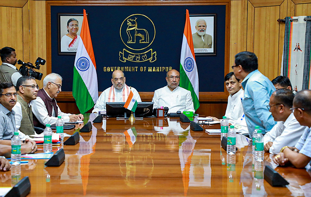 Amit Shah meets women leaders, civil society groups in Manipur