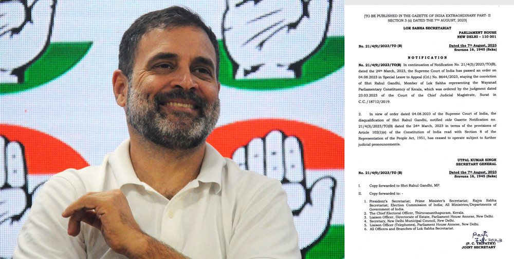 Rahul Gandhi's Lok Sabha membership restored