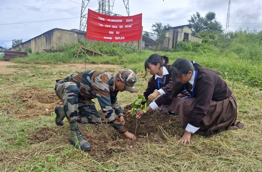 Assam Rifles organises tree plantation drives Meluri, Kiphire