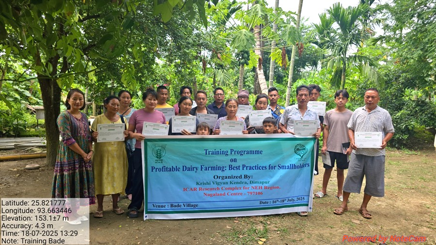 Krishi Vigyan Kendra Dimapur conducts training on dairy farming