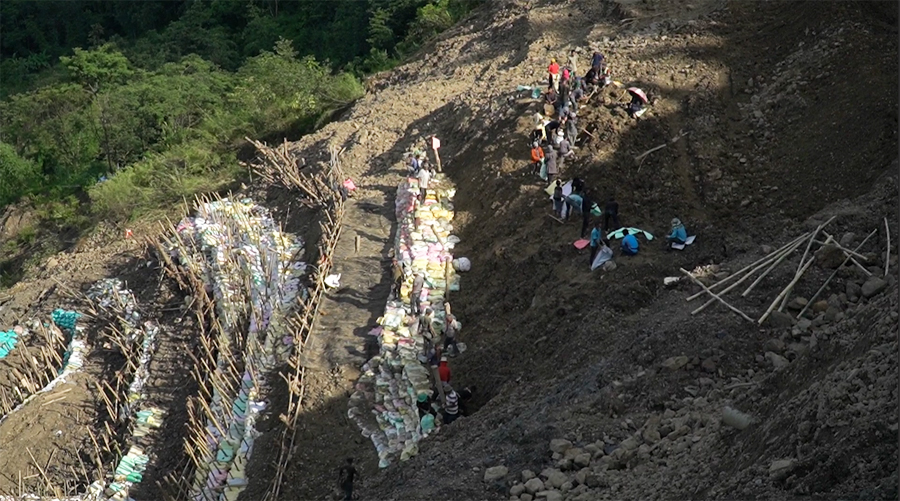 CM Rio inspects landslide-hit NH-2 at Phesama, stresses need for permanent solution