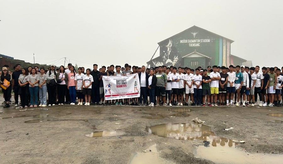 District AIDS Prevention and Control Unit organises Red Run marathon in Tuensang