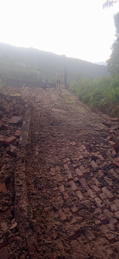Mokokchung District Jail wall collapses amid heavy rainfall