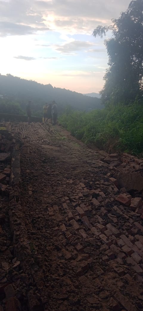 Mokokchung District Jail wall collapses amid heavy rainfall