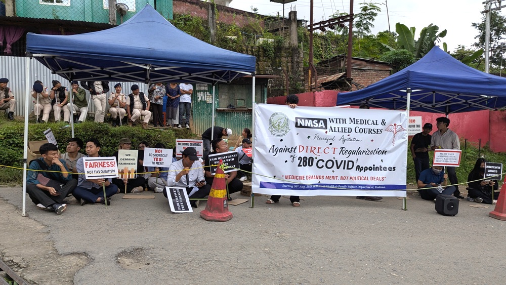 Nagaland medical students protest regularisation of Covid era health posts 