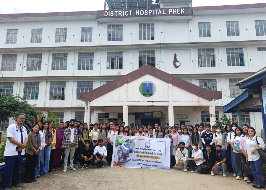 Phek Government College students visit district hospital