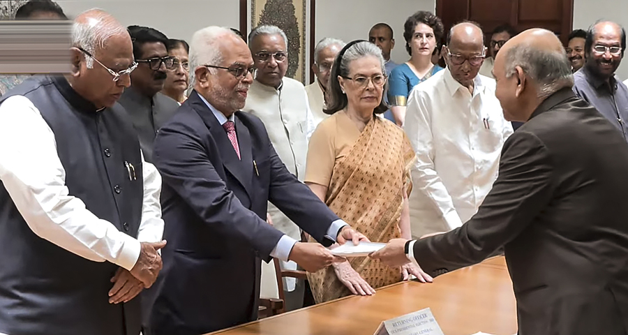  B Sudarshan Reddy files nomination for VP polls