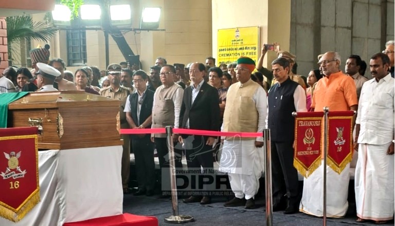 Funeral service of Nagaland Governor La. Ganesan held in Chennai with full state honours