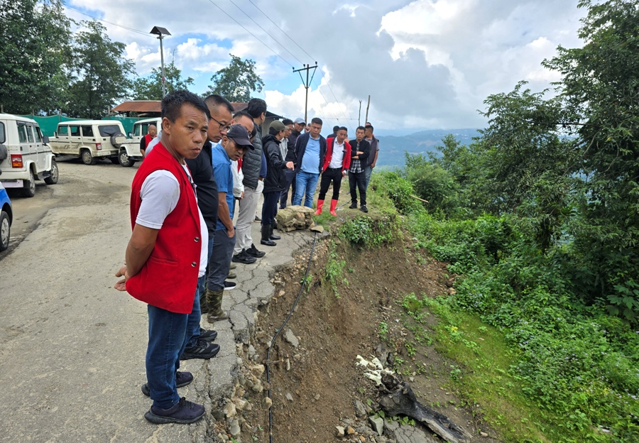DC Kohima and officials inspect Jotsoma By-pass road condition