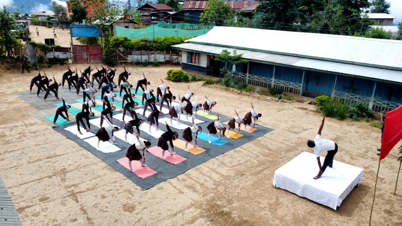 Assam Rifles conduct yoga session with Pungro school children